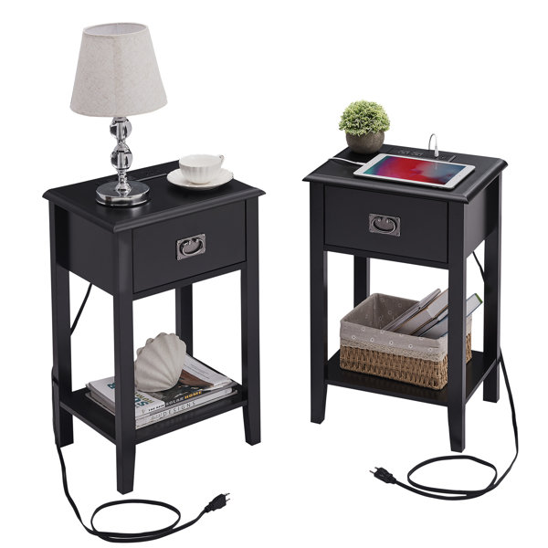 Trent Austin Design® Miramontes Nightstands with Charging Station End Table Bedside Tables with